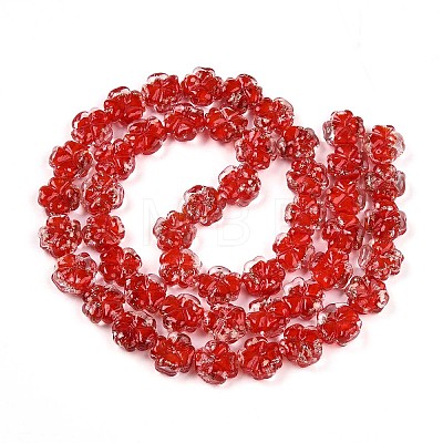 Luminous Handmade Gold Foil Glass Beads Strands FOIL-N029-01D-1