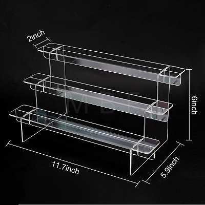 3-Tier Transparent Acrylic Minifigures Display Risers ODIS-WH0043-15A-1