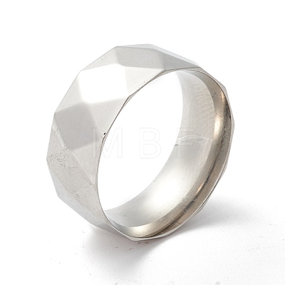 316L Stainless Steel Multi Faceted Finger Ring for Women STAS-O160-04-1