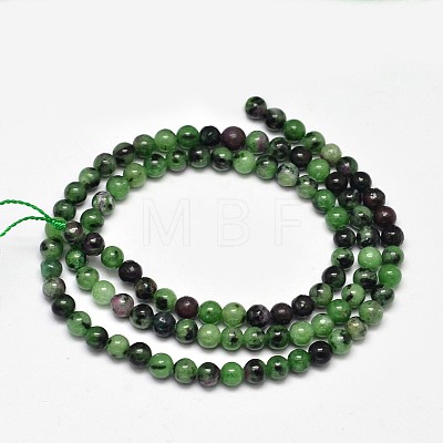 Natural Round Ruby in Zoisite Bead Strands G-F289-12-4mm-1