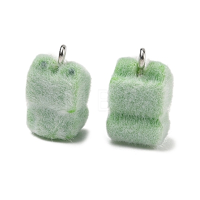 Flocking Opaque Resin Pendants RESI-F064-A25-1