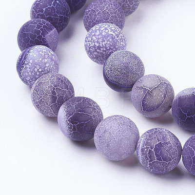 Natural Crackle Agate Beads Strands G-G055-10mm-8-1