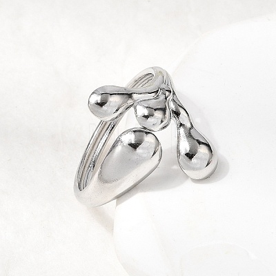 5Pcs 304 Stainless Steel Open Cuff Rings for Women RJEW-K313-03P-1