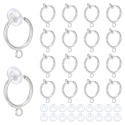 28Pcs Brass Clip-on Hoop Earring Findings KK-ME0001-30S-1