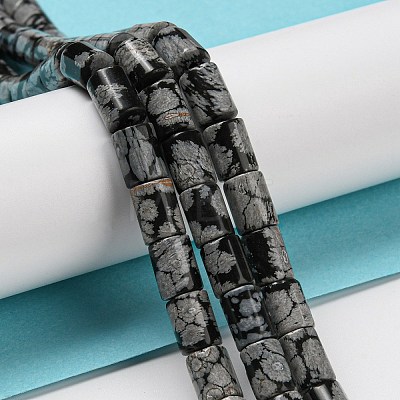 Natural Snowflake Obsidian Stone Beads Strands G-Q1008-A02-1