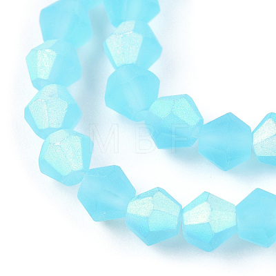 Imitate Austrian Crystal Bicone Frosted Glass Beads Strands GLAA-F029-TM4mm-A20-1