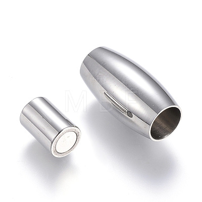 304 Stainless Steel Magnetic Clasps with Glue-in Ends X-STAS-D159-24-1