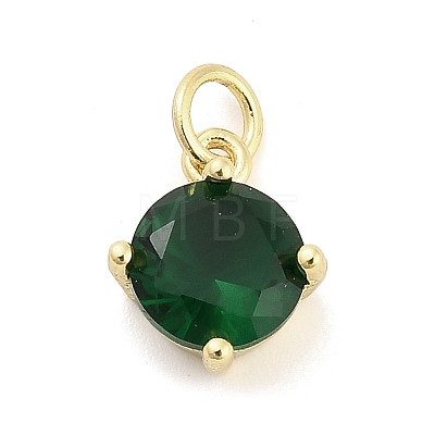 Brass Glass Pendants KK-H527-14G-02-1
