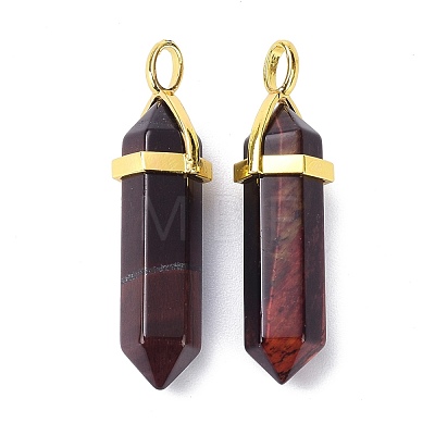 Natural Tiger Eye Pointed Pendants G-G025-01G-37-1