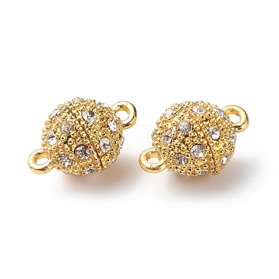 Alloy Rhinestone Magnetic Clasps with Loops RB-H116-2-M-1