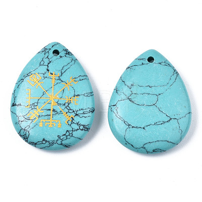 Synthetic Turquoise Pendants G-T122-72H-1