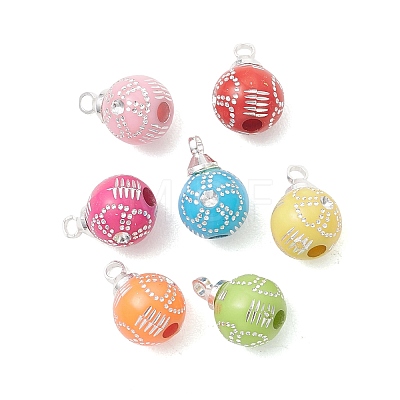 Plating Opaque Acrylic with Brass Pendants PALLOY-JF05244-1