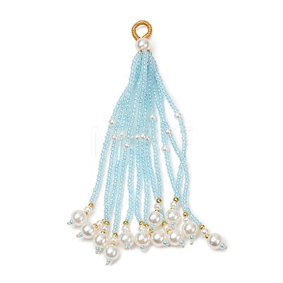 Plastic Beaded Big Pendants PL-CBA0279-01A-1