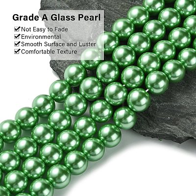 Eco-Friendly Glass Pearl Beads Strands HY-A008-14mm-RB008-1