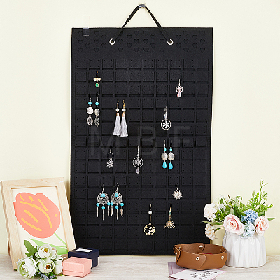 Soft Felt Wall-Mounted Earring Hanging Display Bags EDIS-WH0005-35-1