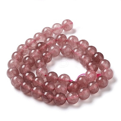 Natural Jade Imitation Strawberry Quartz Beads Strands G-B046-08B-1