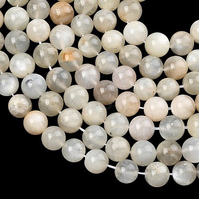Natural White Moonstone Beads Strands G-C277-A01-10mm-1