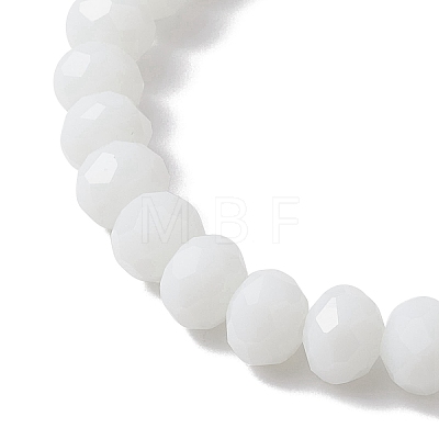 Glass Faceted Rondelle Beaded Stretch Bracelets for Women BJEW-MZ00065-01-1