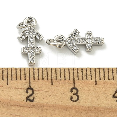 Rack Plating Brass Micro Pave Cubic Zirconia Pendants KK-K386-02H-P-1