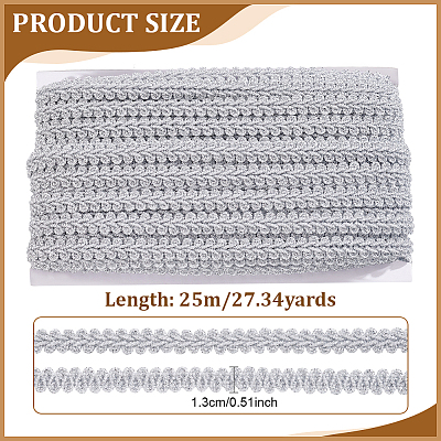 Polyester Centipede Braided Wavy Ribbon OCOR-WH0105-232-1