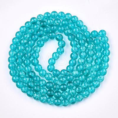 Crackle Glass Beads Strands CCG-Q001-6mm-06-1