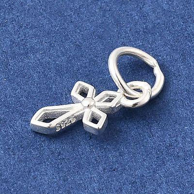 925 Sterling Silver Hollow Cross Charms STER-A048-15S-1