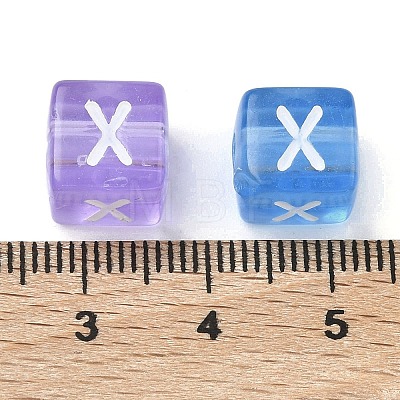 Spray Painted Transparent Acrylic Beads MACR-K365-07X-1