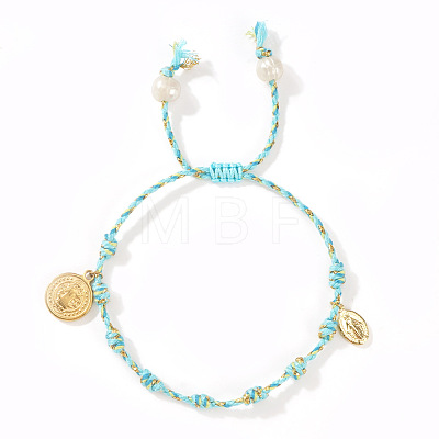 304 Stainless Steel Religious Charm Bracelets NU3381-1-1