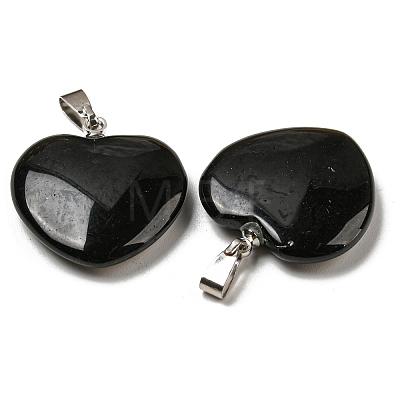 Natural Obsidian Pendants G-G956-B77-FF-1