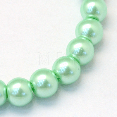 Baking Painted Pearlized Glass Pearl Round Bead Strands HY-Q330-8mm-63-1