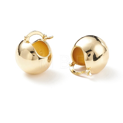 Rack Plating Brass Round Ball Chunky Hoop Earrings for Women EJEW-C029-04G-1