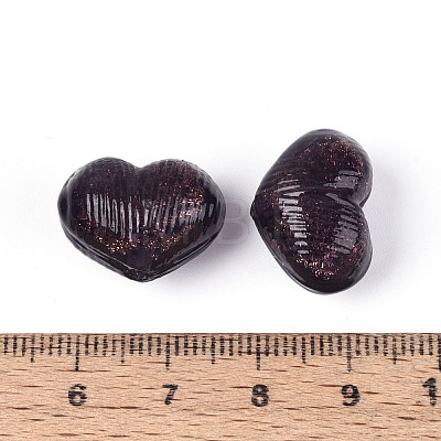 Handmade Gold Sand Lampwork Beads LAMP-T026-02A-01-1