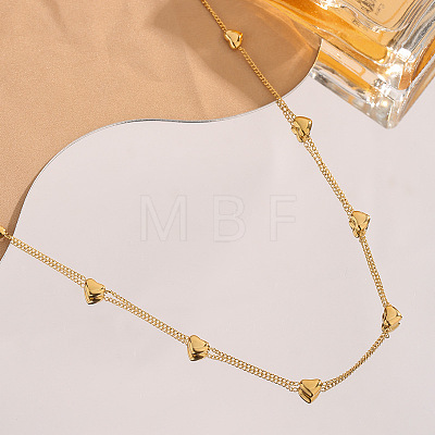 8 Heart Stainless Steel Link Chain Necklaces for Women FS-WG5BF1A-01-1