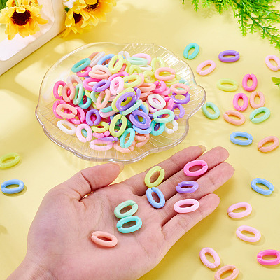 300Pcs Opaque Acrylic Linking Rings MACR-TA0002-83-1