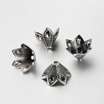 Tibetan Style Alloy Flower Bead Caps TIBEB-O005-01-1