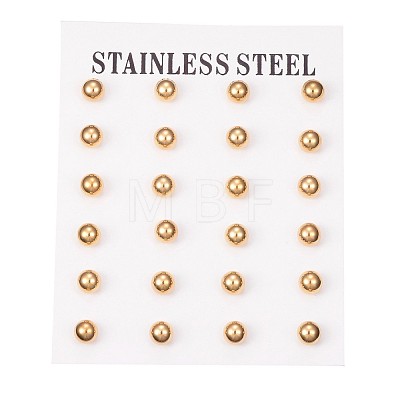 304 Stainless Steel Stud Earrings EJEW-H353-03G-3MM-1