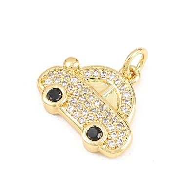 Brass Micro Pave Cubic Zirconia Pendants KK-F938-39G-02-1