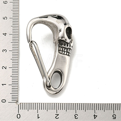 Tibetan Style 316 Surgical Stainless Steel Fittings with 304 Stainless Steel Key Ring FIND-Q101-12AS-1