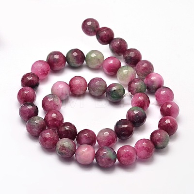 Dyed Natural Malaysia Jade Round Bead Strands G-L395-39-6mm-1