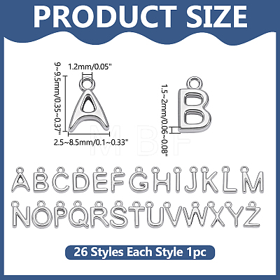 26Pcs 26 Styles Brass Charms KK-WR0001-92-1