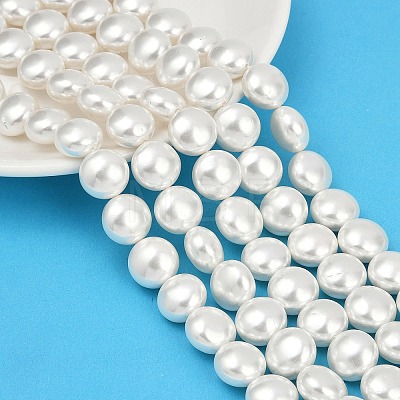 Electroplated Shell Pearl Beads Strands BSHE-G027-13C-1