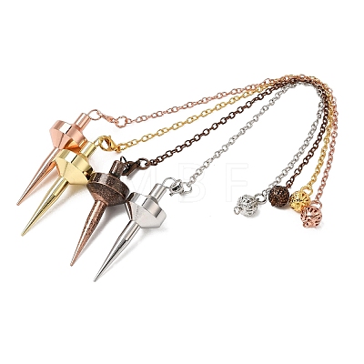 Brass Pointed Dowsing Pendulums with Chain KK-CBA168E-01-1