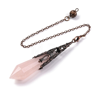 Natural Rose Quartz Pointed Dowsing Pendulum Big Pendants G-H285-06R-A22-1