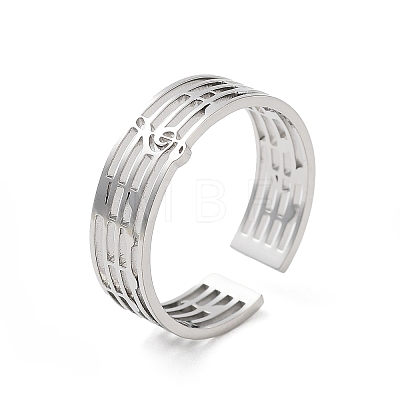 304 Stainless Steel Cuff Adjustable Ring RJEW-Q810-01G-1