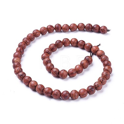 Wood Beads Strands WOOD-F008-03-D-1