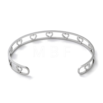304 Stainless Steel Open Cuff Bangles BJEW-P307-05P-1