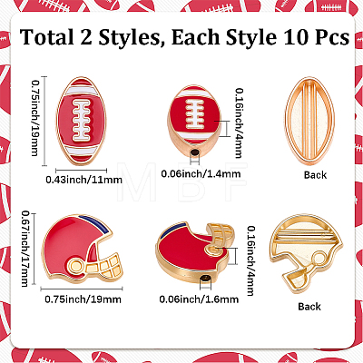 20Pcs 2 Styles Alloy Enamel Beads ENAM-SC0008-24B-1