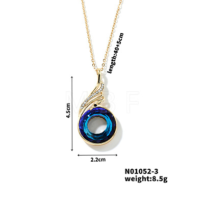 Cute and Stylish Phenix Glass Pendant Necklace ZV1349-3-1