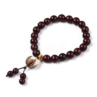 Lotus Prayer Meditation Yoga Bracelet for Men Women BJEW-N010-020-1