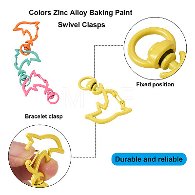 Fashewelry 26Pcs 13 Colors Zinc Alloy Baking Paint Swivel Clasps FIND-FW0001-27-1